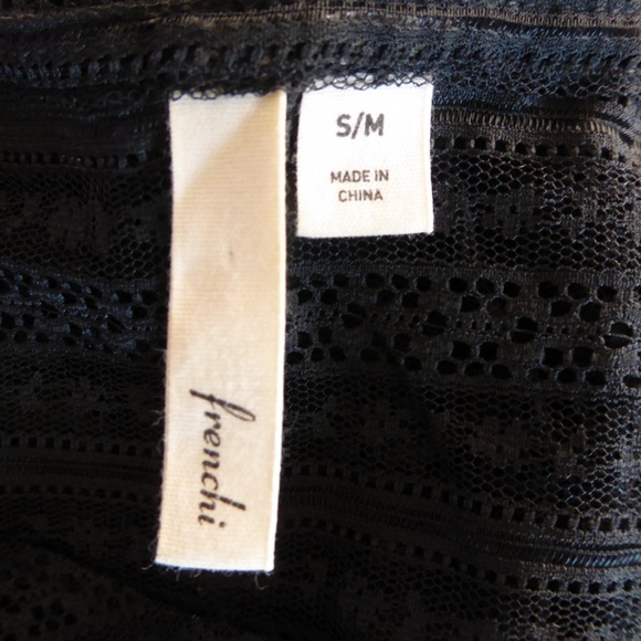 Frenchi Black Sheer Cover Up Shirt Blouse Mesh Top - Picture 5 of 5